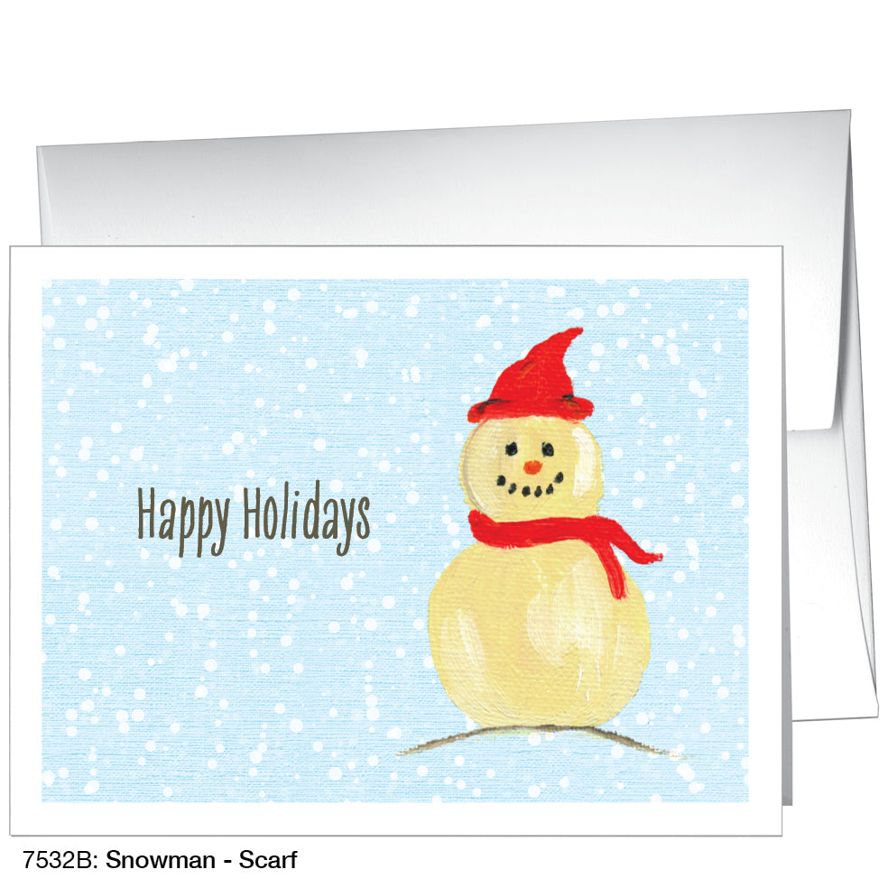 Snowman - Scarf, Greeting Card (7532B)