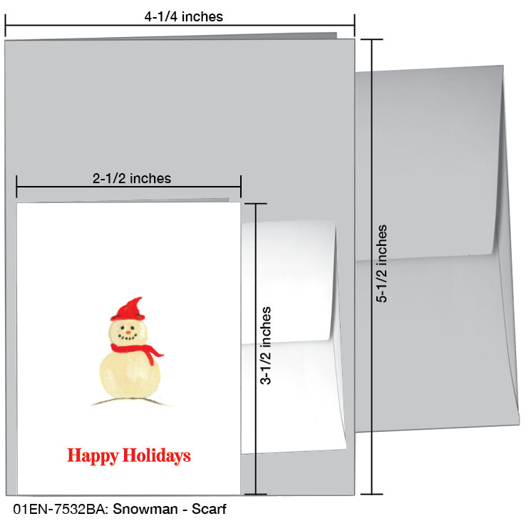 Snowman - Scarf, Greeting Card (#7532BA), Enclosure Card, www.printedcanvas.com