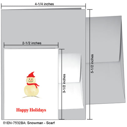 Snowman - Scarf, Greeting Card (#7532BA), Enclosure Card, www.printedcanvas.com