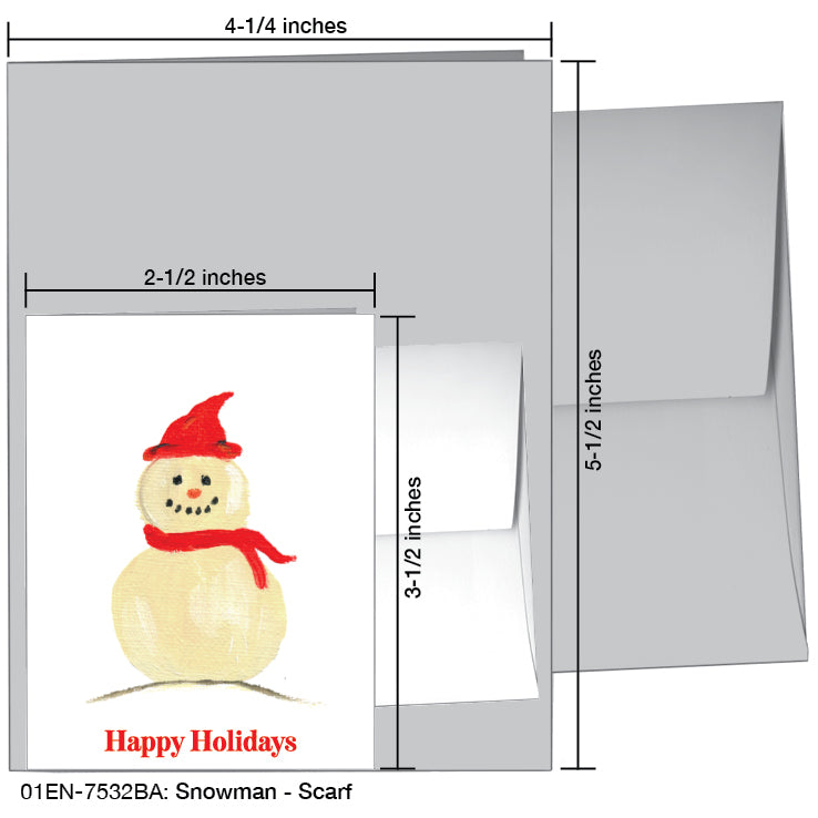 Snowman - Scarf, Greeting Card (#7532BA), Enclosure Card, www.printedcanvas.com