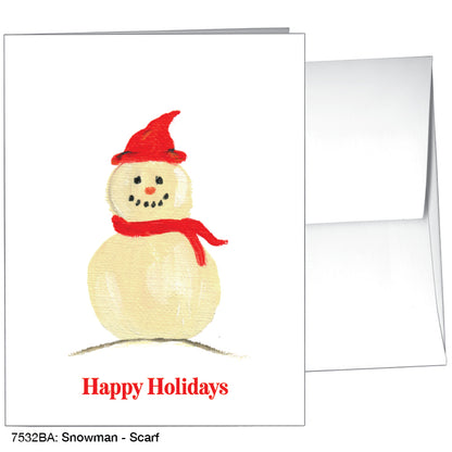 Snowman - Scarf, Greeting Card (#7532BA), A2 Card, www.printedcanvas.com