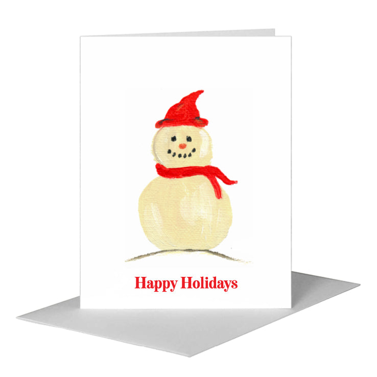 Snowman - Scarf, Greeting Card (#7532BA), A2 Card Front, www.printedcanvas.com