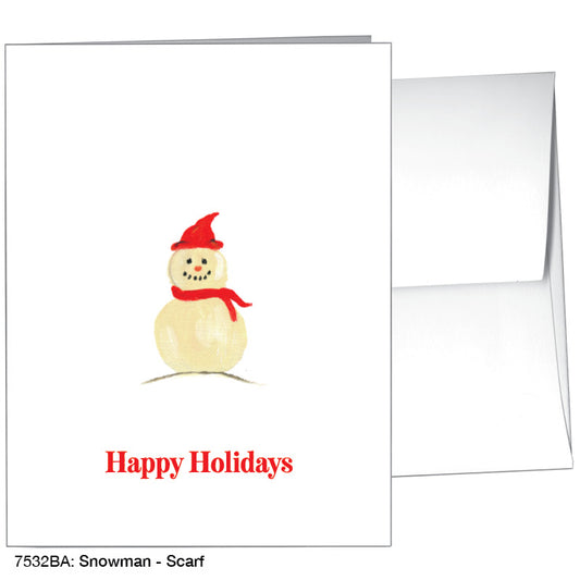 Snowman - Scarf, Greeting Card (#7532BA)
