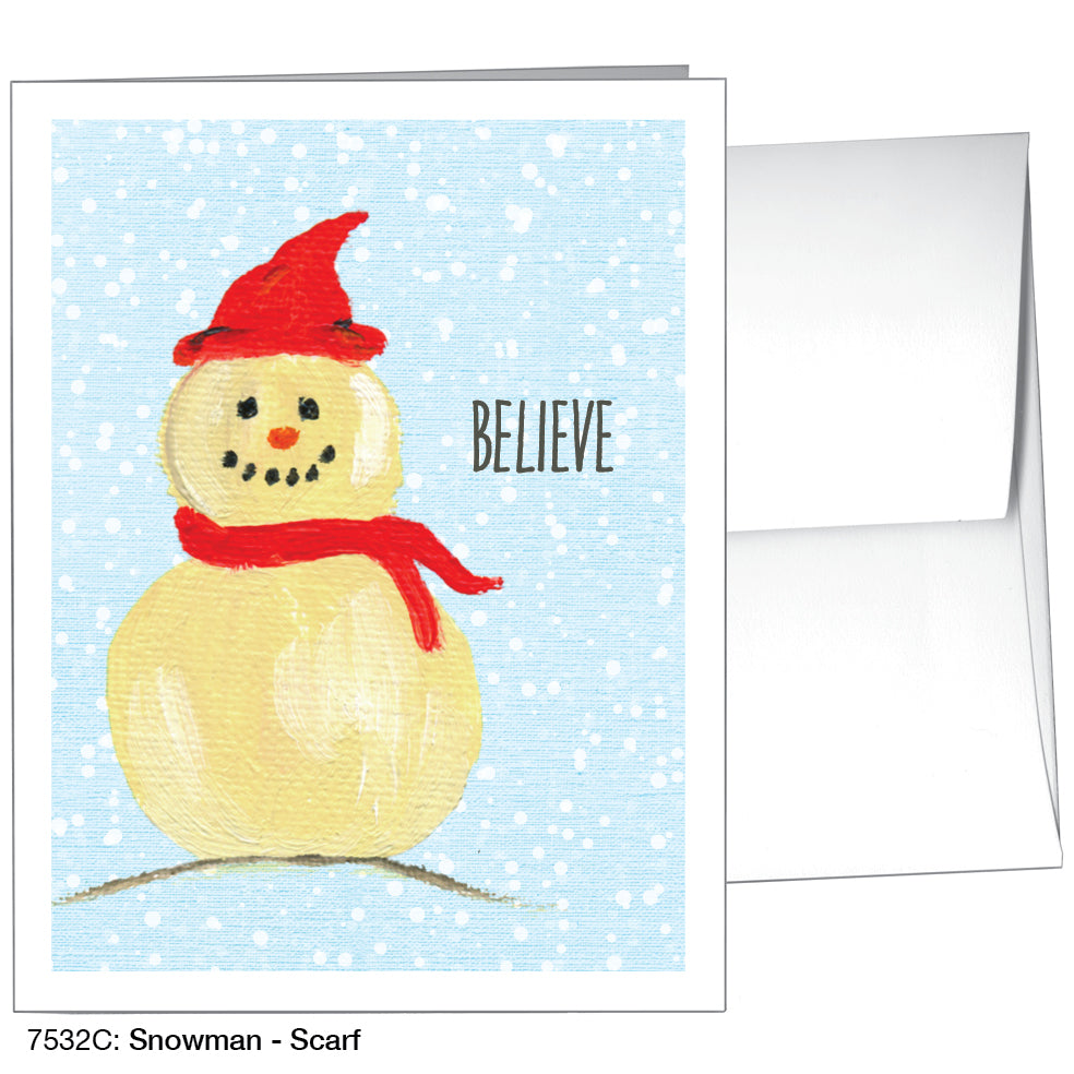 Snowman - Scarf, Greeting Card (7532C)