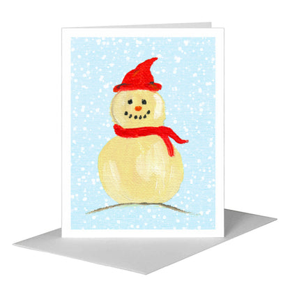 Snowman - Scarf, Greeting Card (#7532D), A2 Card Front, www.printedcanvas.com