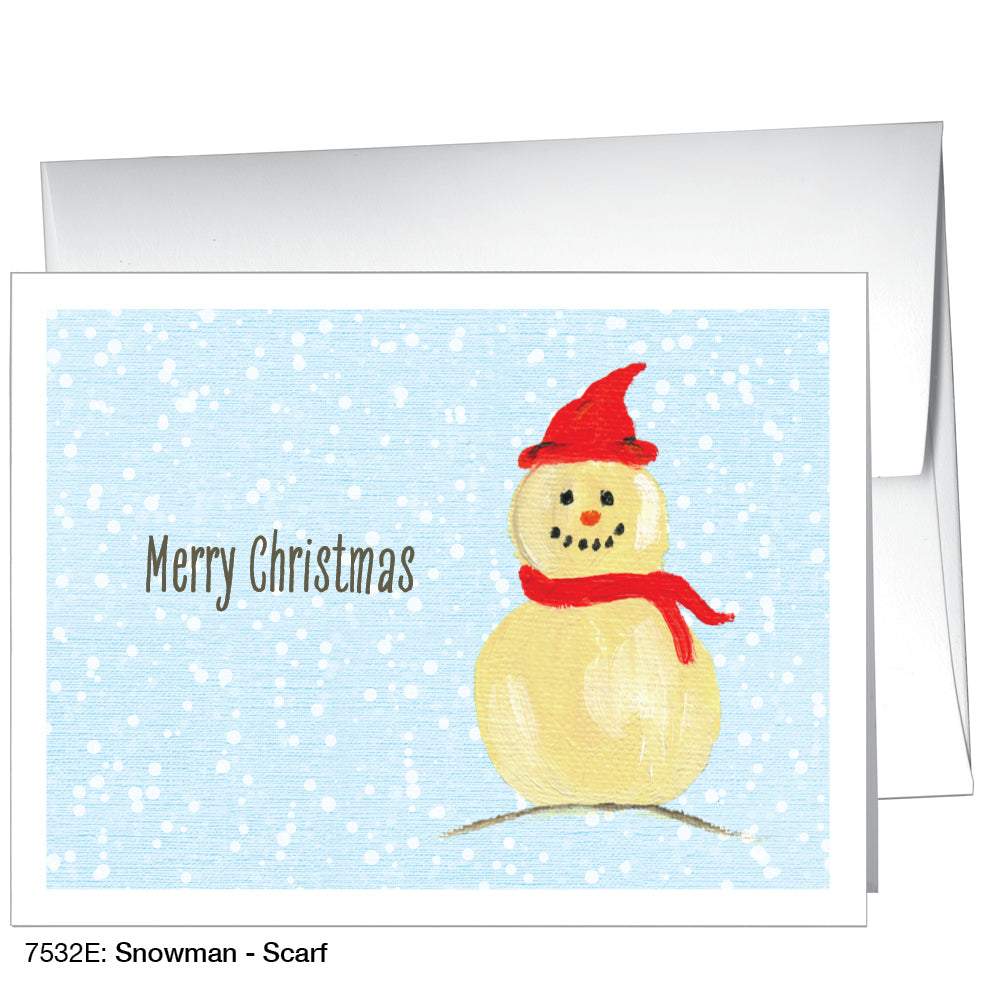 Snowman - Scarf, Greeting Card (7532E)