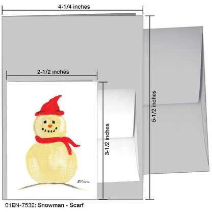 Snowman - Scarf, Greeting Card (7532F), Enclosure Card, printedcanvas.com