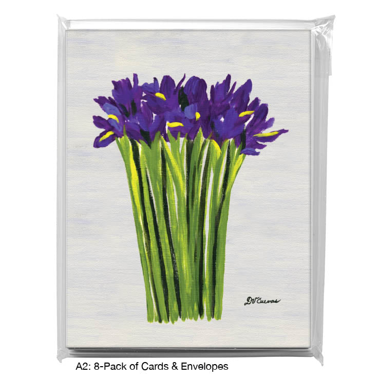 Bunch of Iris 3, Greeting Card (#7540C), 8-Pack, www.printedcanvas.com