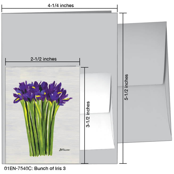 Bunch of Iris 3, Greeting Card (#7540C), Enclosure Card, www.printedcanvas.com