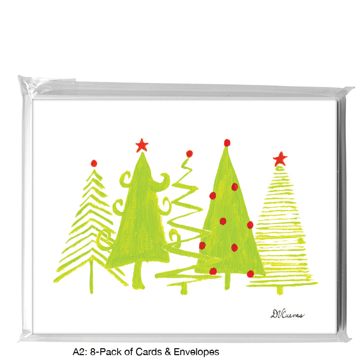 Trees with Ornaments, Greeting Card (#7548AA)