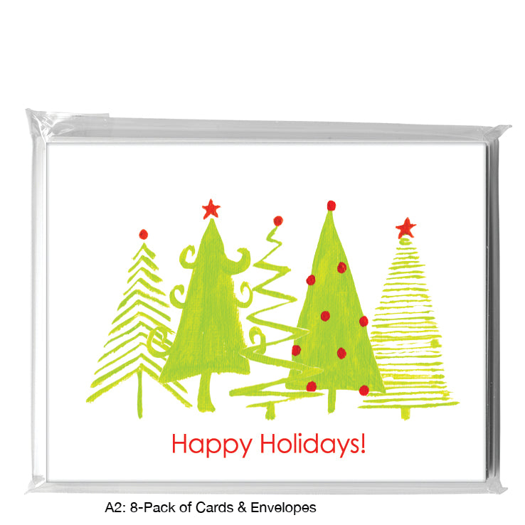 Trees with Ornaments, Greeting Card (#7548B)