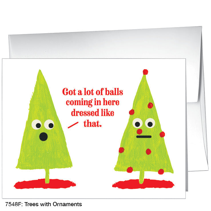 Trees with Ornaments, Greeting Card (7548F), A2 Card, www.printedcanvas.com
