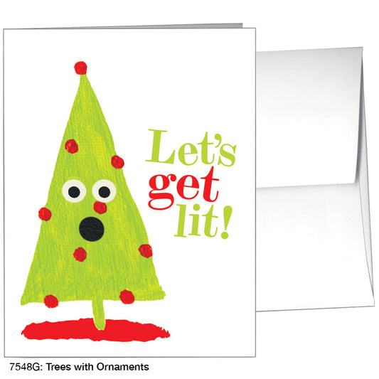 Trees with Ornaments, Greeting Card (7548G), A2 Card, printedcanvas.com