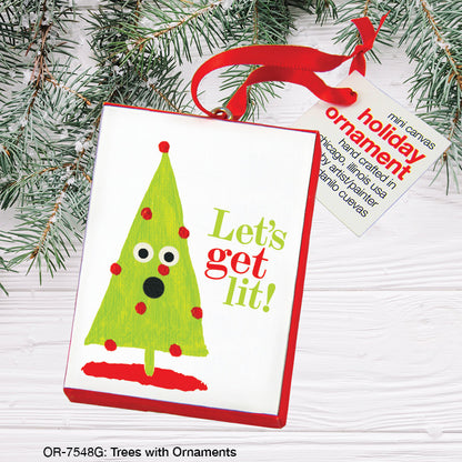 Trees with Ornaments, Ornament (OR-7548G), Ornament Front, www.printedcanvas.com