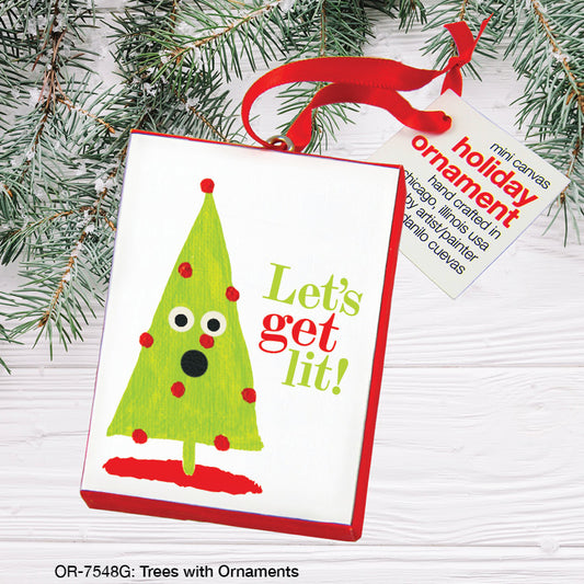 Trees with Ornaments, Ornament (OR-7548G), Ornament Front, www.printedcanvas.com