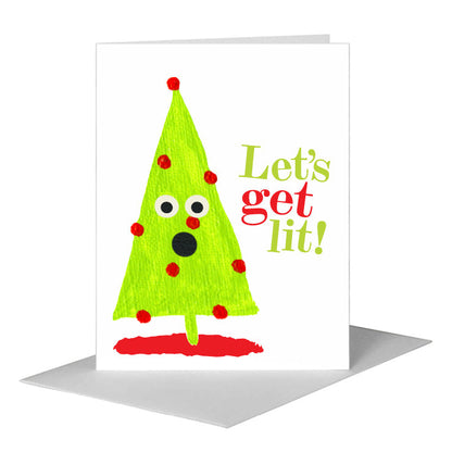 Trees with Ornaments, Greeting Card (#7548G) A2 Card Front, www.printedcanvas.com