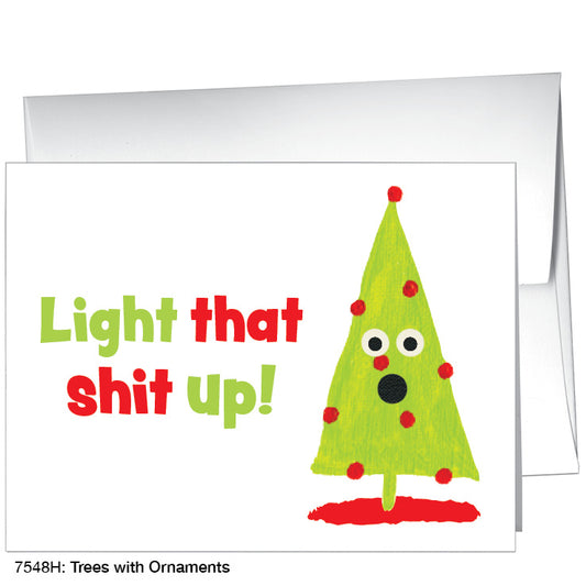 Trees with Ornaments, Greeting Card (7548H), A2 Card, printedcanvas.com