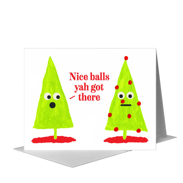 Trees with Ornaments, Greeting Card (#7548N), A2 Card Front, www.printedcanvas.com