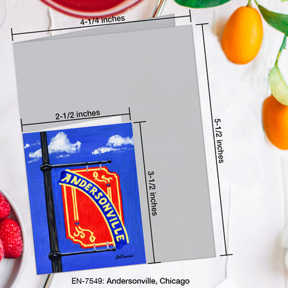 Andersonville, Chicago, Greeting Card (7549A), Enclosure Card, www.printedcanvas.com