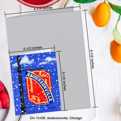 Andersonville, Chicago, Greeting Card (7549B), Enclosure Card, www.printedcanvas.com