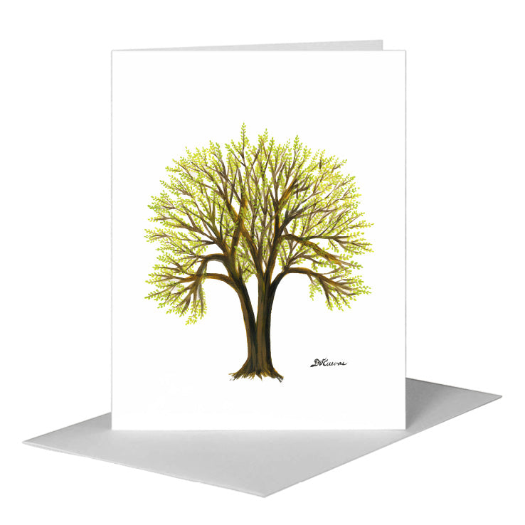 Seasons Tree Twin, Greeting Card (#7550A) A2 Card Front, www.printedcanvas.com