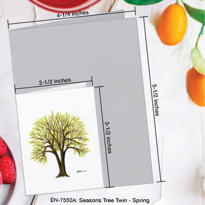 Seasons Tree Twin, Greeting Card (7550A), Enclosure Card, www.printedcanvas.com