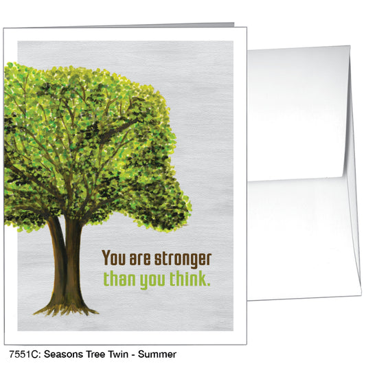 Seasons Tree Twin, Greeting Card (#7551C), A2 Card Front, www.printedcanvas.com
