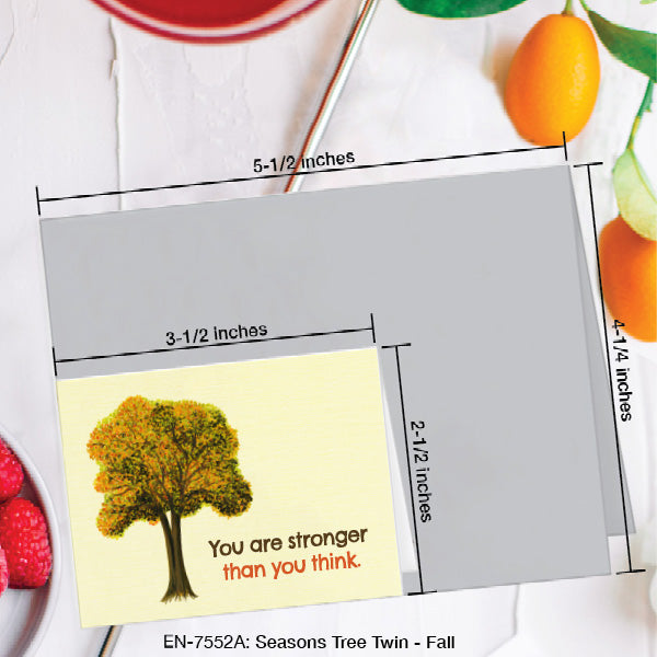 Seasons Tree Twin, Greeting Card (7552A), Enclosure, www.printedcanvas.com