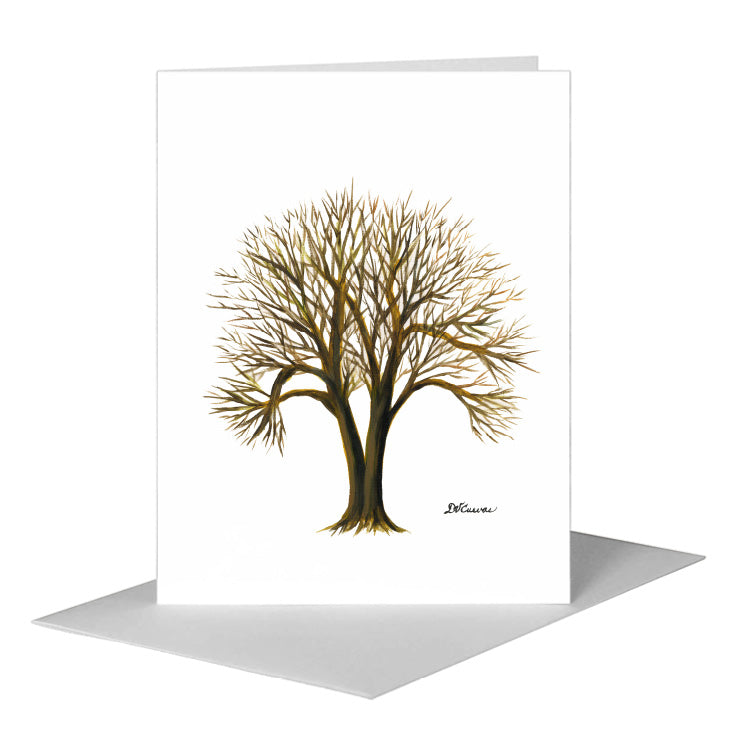 Seasons Tree Twin, Greeting Card (#7553A) A2 Card Front, www.printedcanvas.com