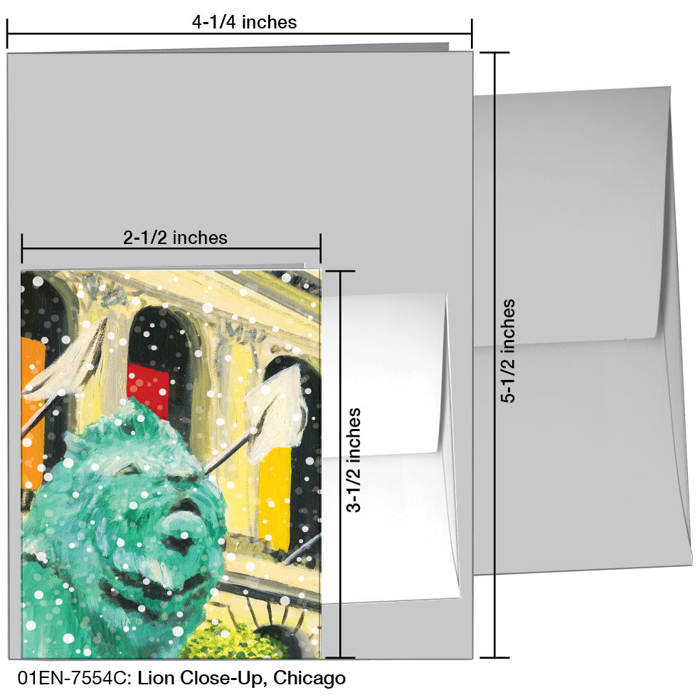 Lion Close-Up, Chicago, Greeting Card (7367C), Enclosure, printedcanvas.com