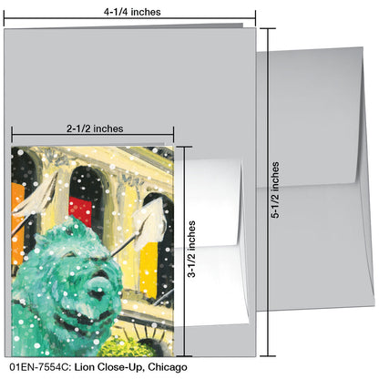 Lion Close-Up, Chicago, Greeting Card (7367C), Enclosure, printedcanvas.com