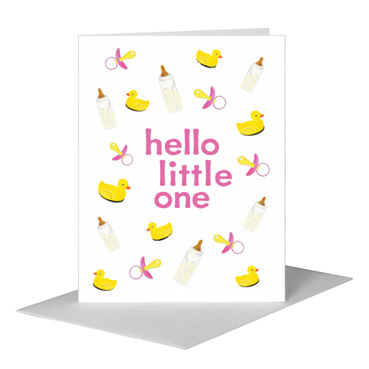 Hello Little Baby, Greeting Card (#7556B), A2 Card Front, www.printedcanvas.com