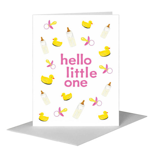 Hello Little Baby, Greeting Card (#7556B) A2 Card Front, www.printedcanvas.com