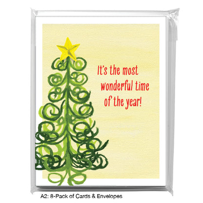 Twirly Tree, Greeting Card (7561A), A2 Card 8-Pack, www.printedcanvas.com