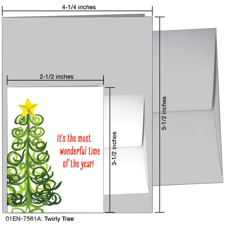 Twirly Tree, Greeting Card (7561A), Enclosure, www.printedcanvas.com