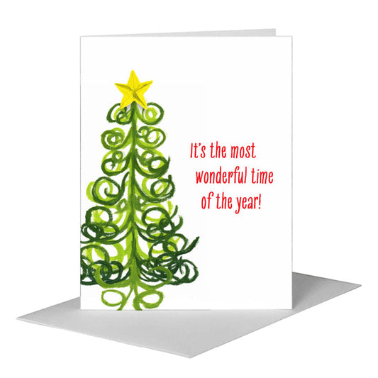Twirly Tree, Greeting Card (#7561A) A2 Card Front, www.printedcanvas.com
