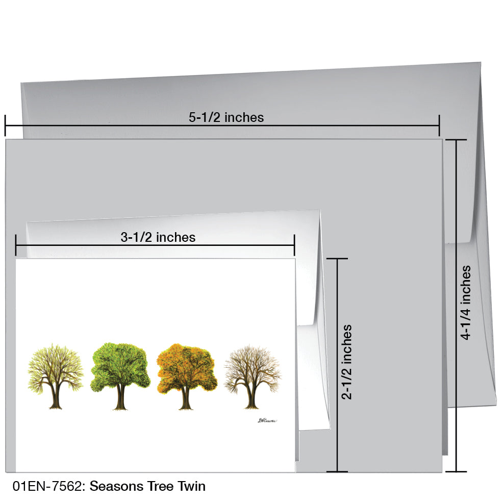 Seasons Tree Twin, Greeting Card (7562), Enclosure, printedcanvas.com