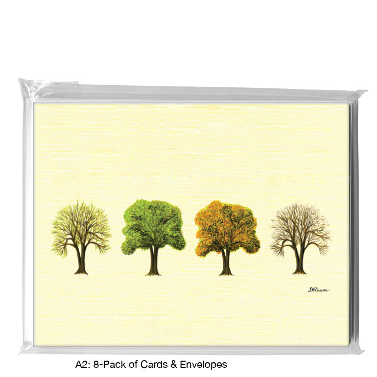 Seasons Tree Twin, Greeting Card (7562A), 8-Pack, www.printedcanvas.com