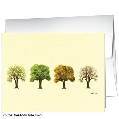 Seasons Tree Twin, Greeting Card (7562A), Front, www.printedcanvas.com