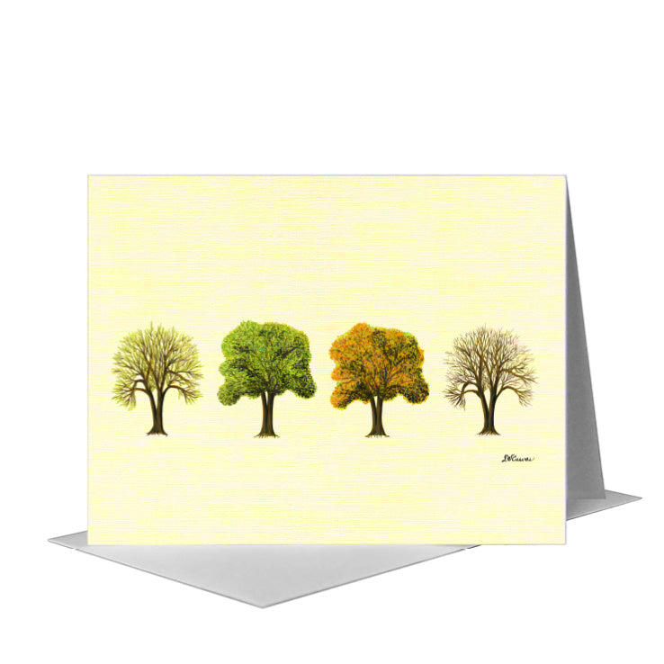 Seasons Tree Twin, Greeting Card (#7562A) A2 Card Front, www.printedcanvas.com