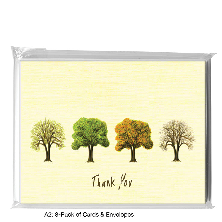 Seasons Tree Twin, Greeting Card (7562E), 8-Pack, www.printedcanvas.com