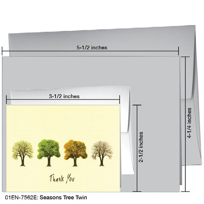 Seasons Tree Twin, Greeting Card (7562E), Enclosure Card, www.printedcanvas.com