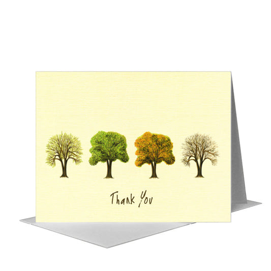 Seasons Tree Twin, Greeting Card (#7562E) A2 Card Front, www.printedcanvas.com