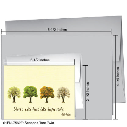 Seasons Tree Twin, Greeting Card (7562F), Enclosure Card, www.printedcanvas.com