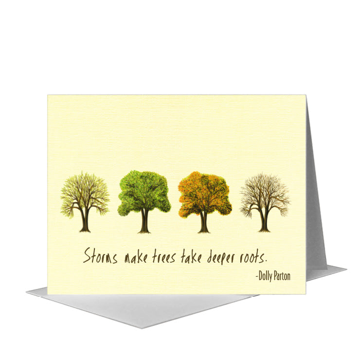 Seasons Tree Twin, Greeting Card (#7562F), A2 Card Front, www.printedcanvas.com