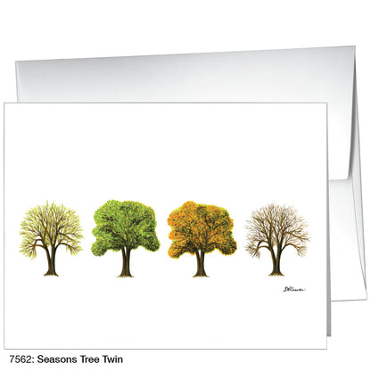 Seasons Tree Twin, Greeting Card (7562), A2, printedcanvas.com