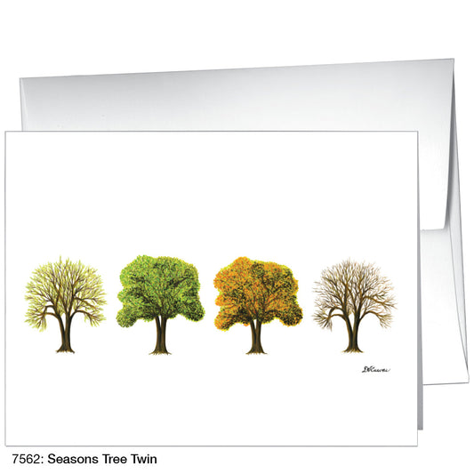 Seasons Tree Twin, Greeting Card (7562), A2, printedcanvas.com