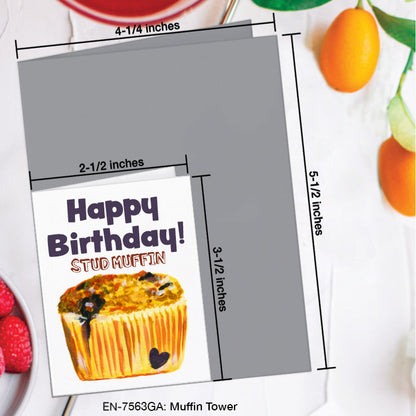 Muffin Tower, Greeting Card (7563GA), Enclosure, www.printedcanvas.com
