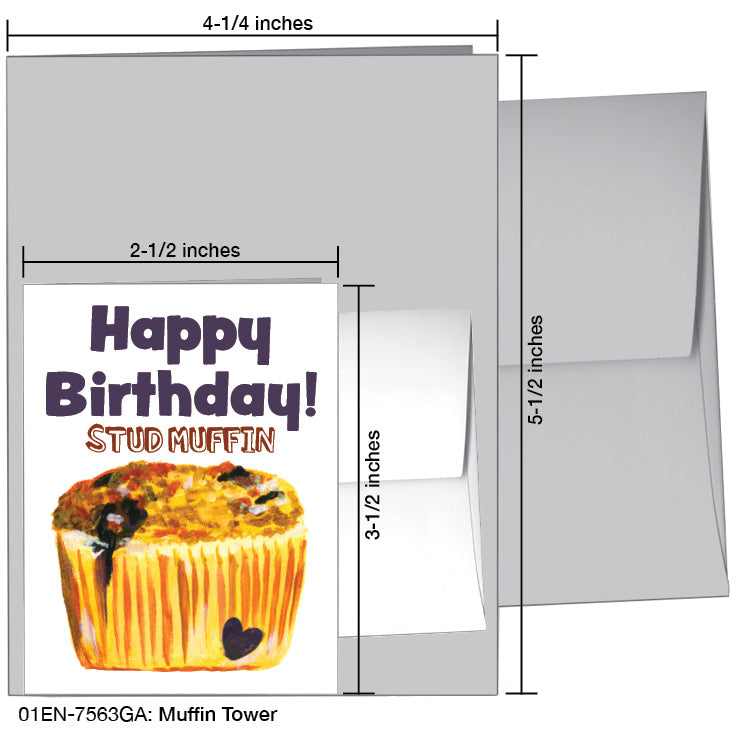 Muffin Tower, Greeting Card (7563GA), Enclosure, www.printedcanvas.com