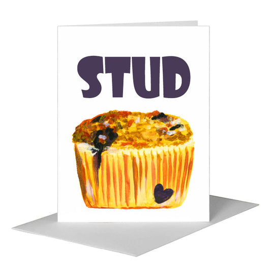 Muffin Tower, Greeting Card (#7563GD) A2 Card Front, www.printedcanvas.com